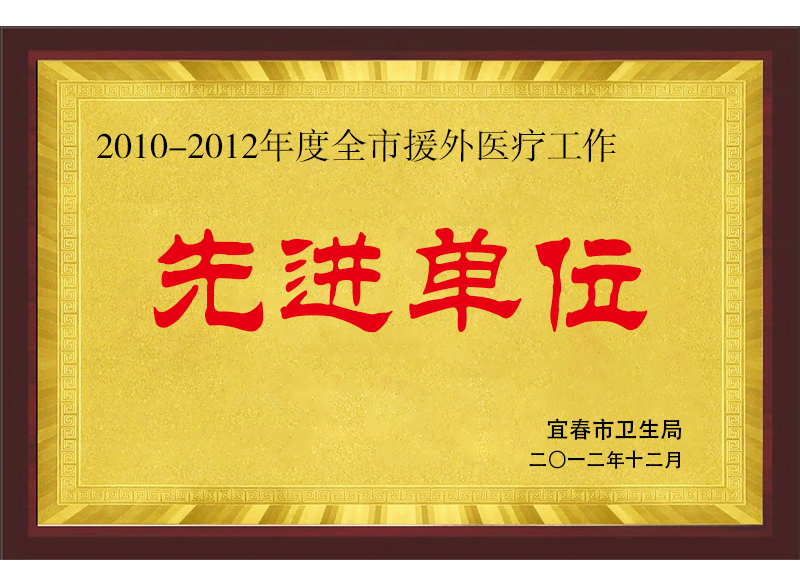 2010-2012年度全市援外醫療工作先進單位